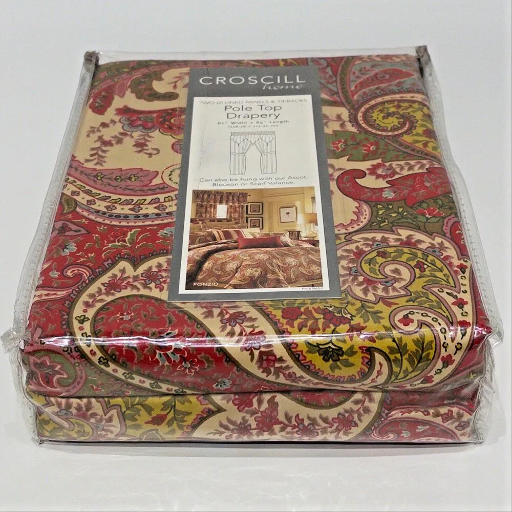 VTG Y2K New in Package Croscill Ponzio Pole Top Drapes 82